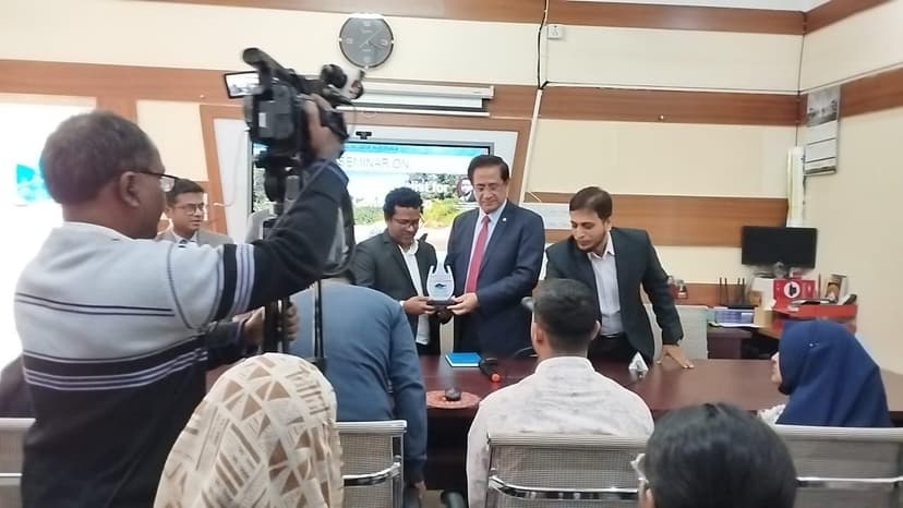 Award ceremony moment