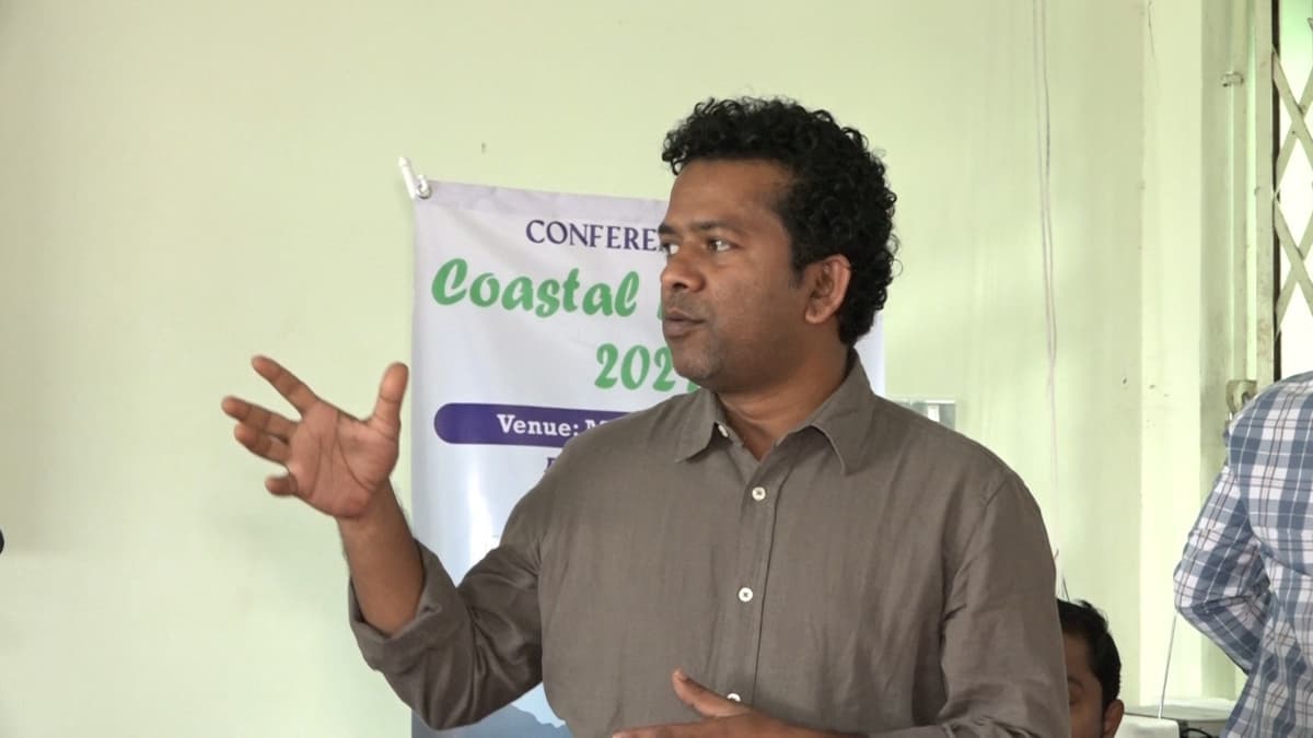 Speaking at environmental conference